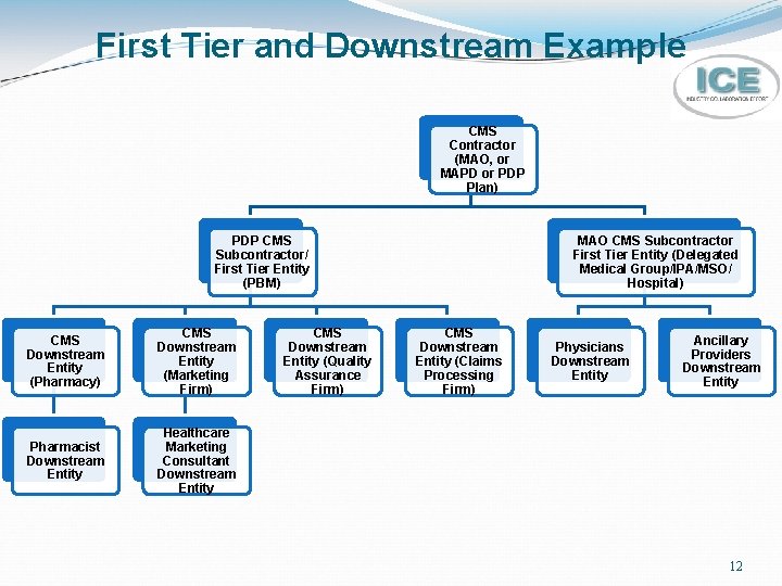 First Tier and Downstream Example CMS Contractor (MAO, or MAPD or PDP Plan) PDP