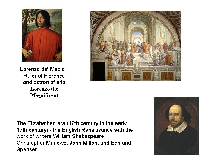 Lorenzo de' Medici Ruler of Florence and patron of arts Lorenzo the Magnificent The