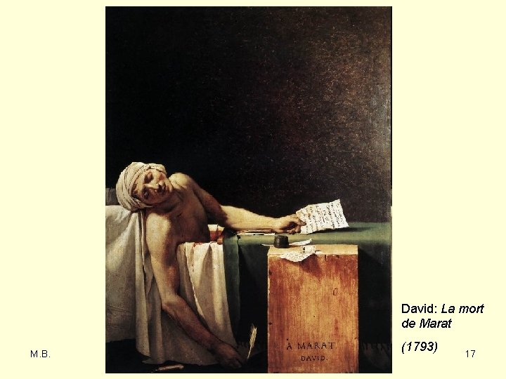 David: La mort de Marat M. B. (1793) 17 
