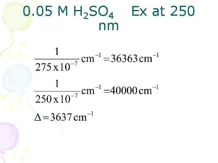 0. 05 M H 2 SO 4 Ex at 250 nm 