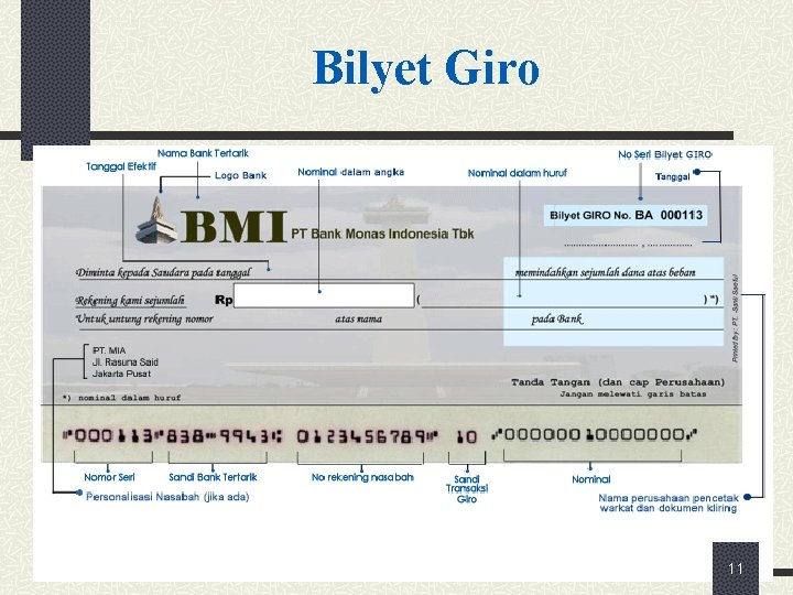 Bilyet Giro 11 