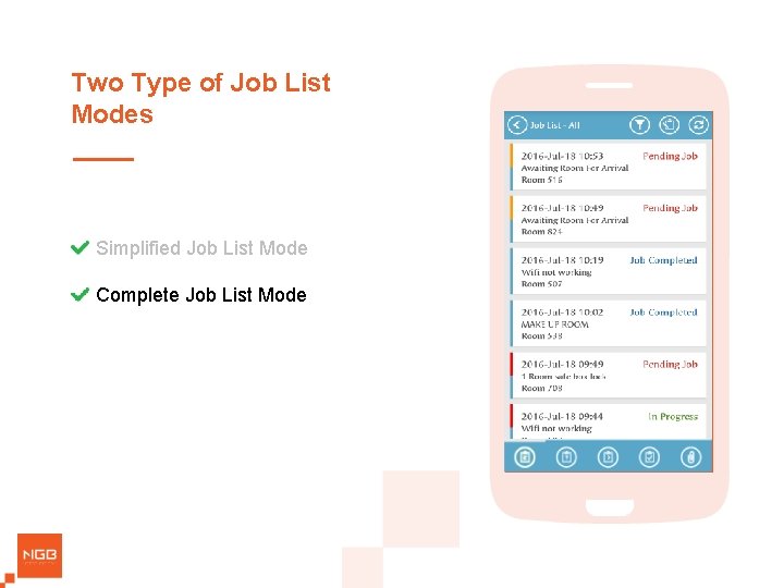Two Type of Job List Modes Simplified Job List Mode Complete Job List Mode