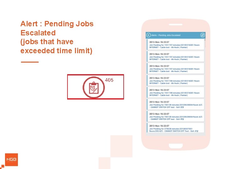Alert : Pending Jobs Escalated (jobs that have exceeded time limit) 
