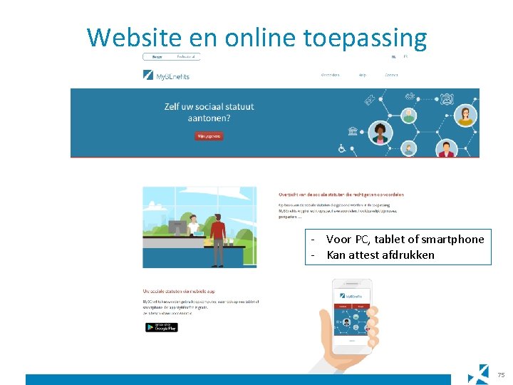 Website en online toepassing - Voor PC, tablet of smartphone - Kan attest afdrukken