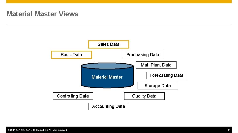 Material Master Views Sales Data Basic Data Purchasing Data Mat. Plan. Data Material Master