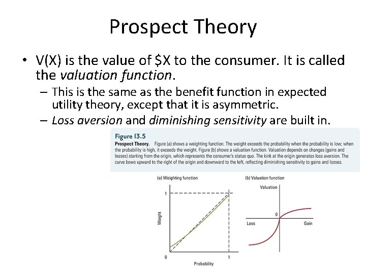 Prospect Theory • V(X) is the value of $X to the consumer. It is