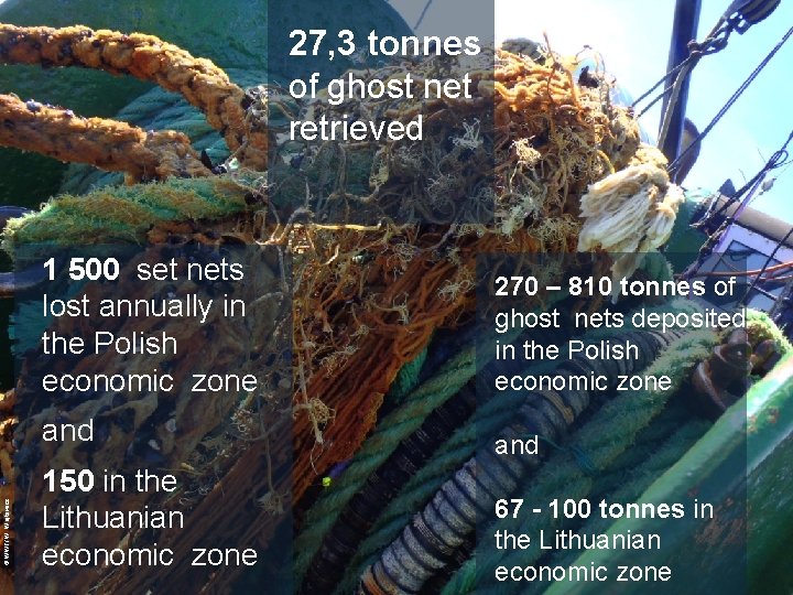 © WWF/ W. Wójtowicz 27, 3 tonnes of ghost net retrieved 1 500 set