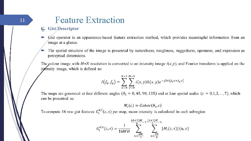 Feature Extraction 11 