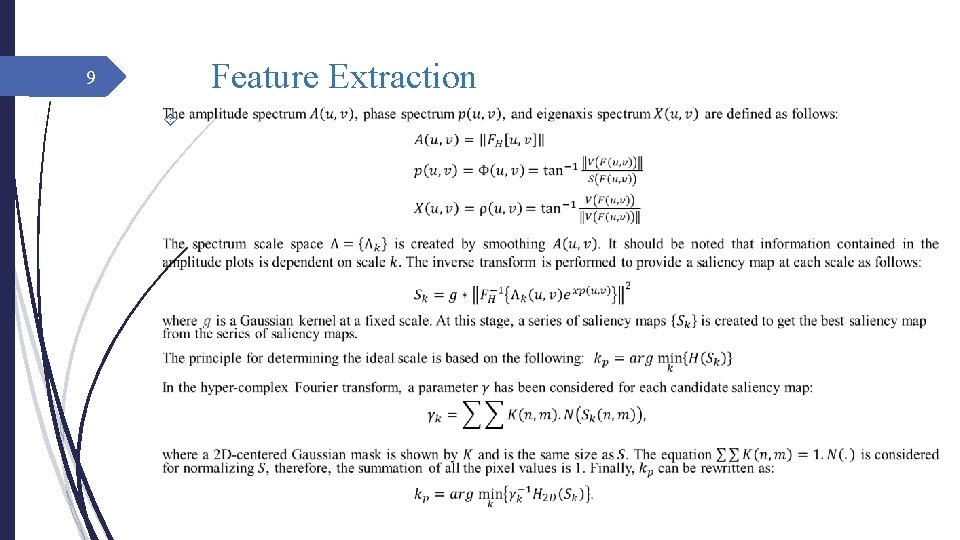 Feature Extraction 9 