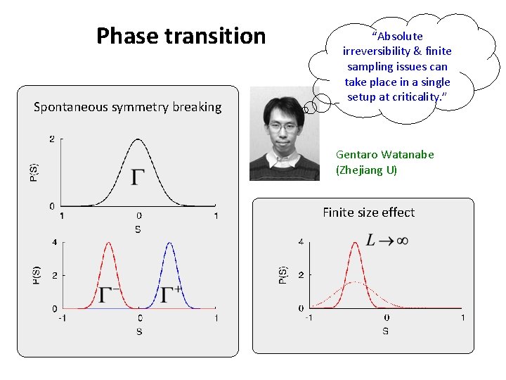 Phase transition Spontaneous symmetry breaking “Absolute irreversibility & finite sampling issues can take place