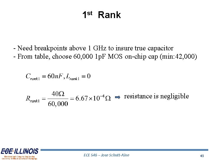 1 st Rank - Need breakpoints above 1 GHz to insure true capacitor -