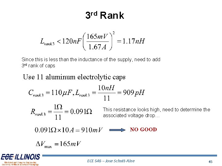 3 rd Rank Since this is less than the inductance of the supply, need