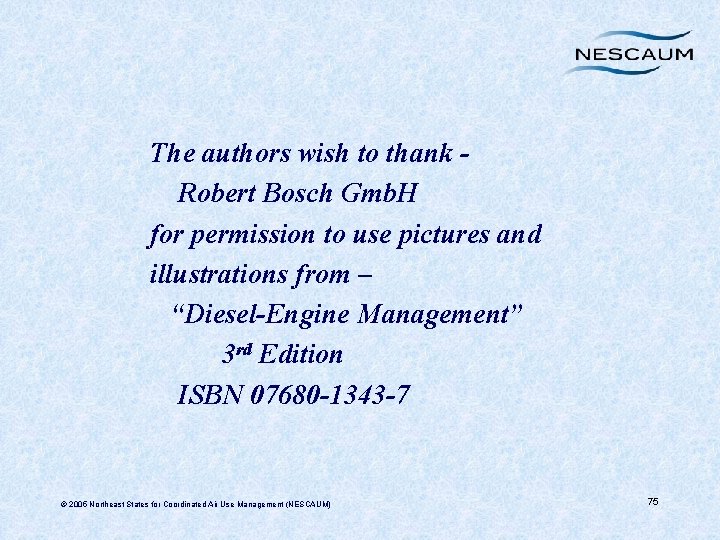 The authors wish to thank Robert Bosch Gmb. H for permission to use pictures