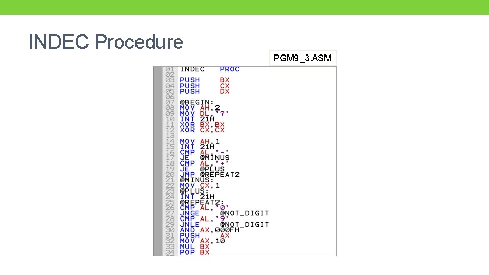 INDEC Procedure PGM 9_3. ASM 