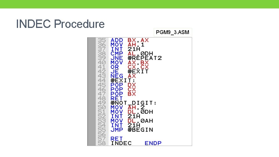 INDEC Procedure PGM 9_3. ASM 