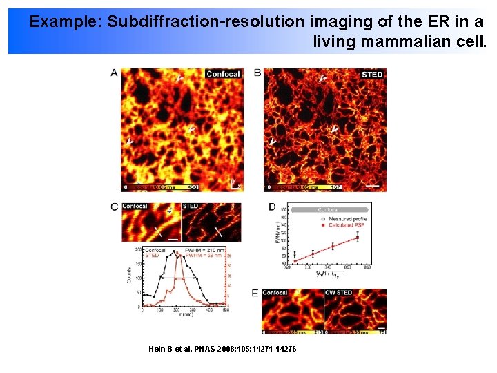 Example: Subdiffraction-resolution imaging of the ER in a living mammalian cell. Hein B et