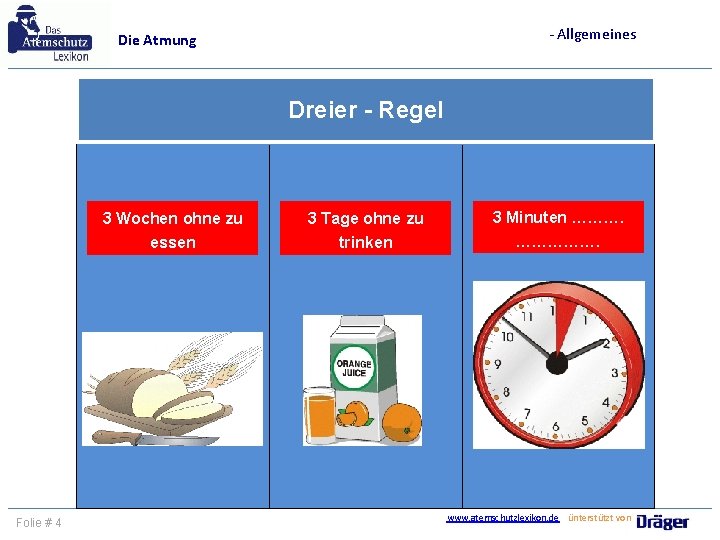 - Allgemeines Die Atmung Dreier - Regel 3 Wochen ohne zu essen Folie #