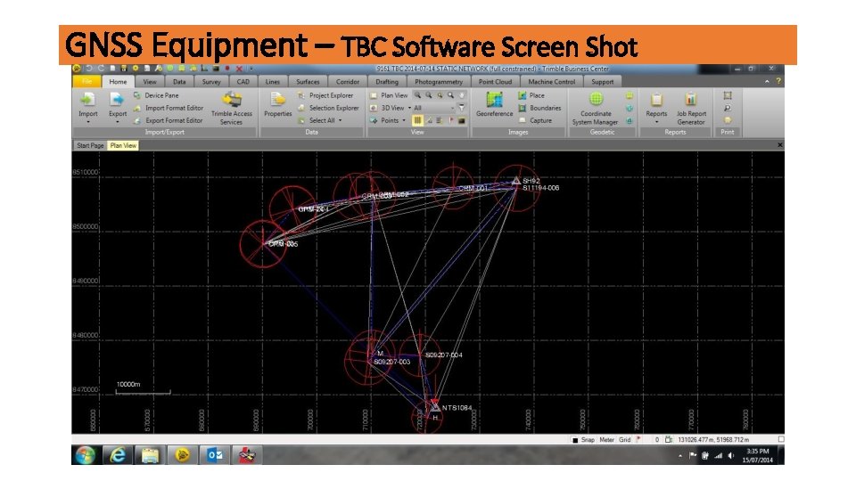 GNSS Equipment – TBC Software Screen Shot 