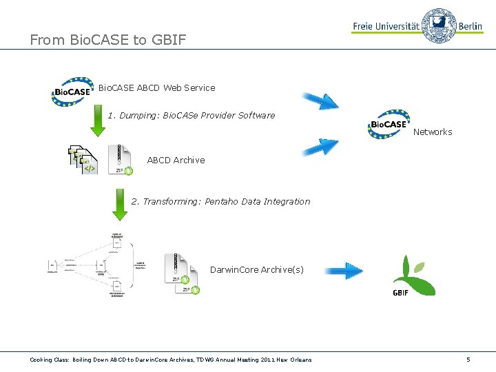 From Bio. CASE to GBIF Bio. CASE ABCD Web Service 1. Dumping: Bio. CASe