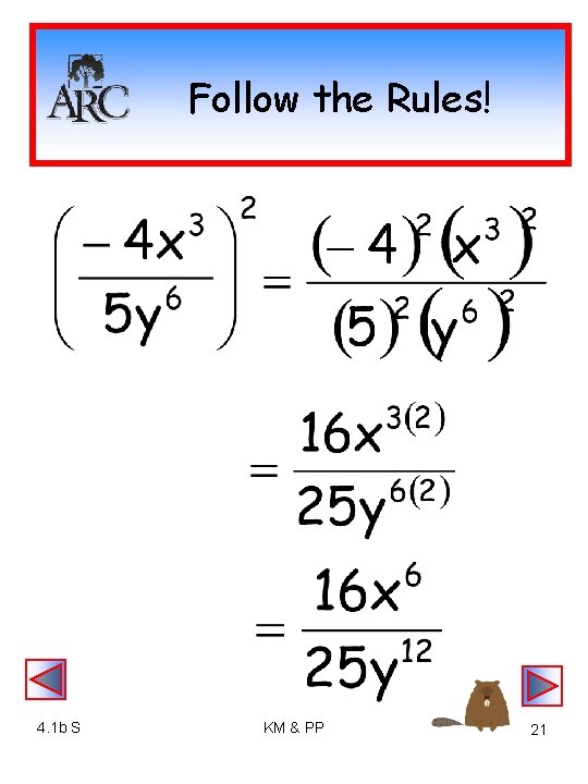 Follow the Rules! 4. 1 b S KM & PP 21 