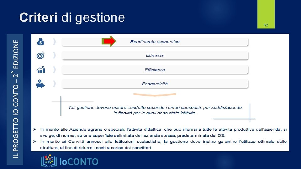 Criteri di gestione 52 