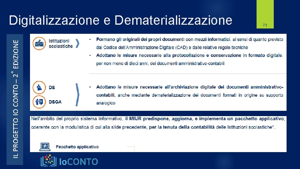 Digitalizzazione e Dematerializzazione 73 