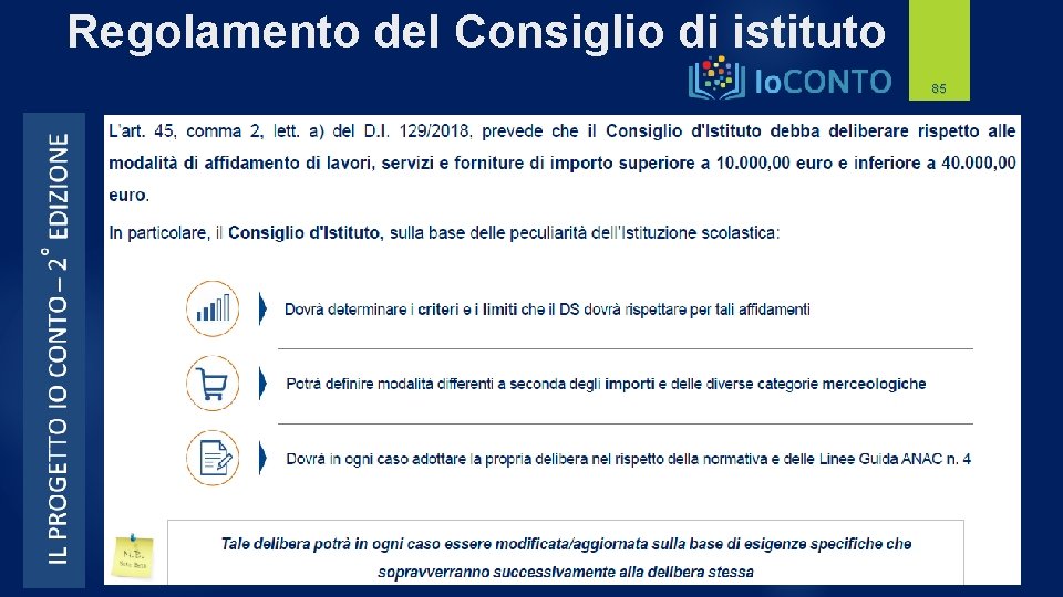 Regolamento del Consiglio di istituto 85 