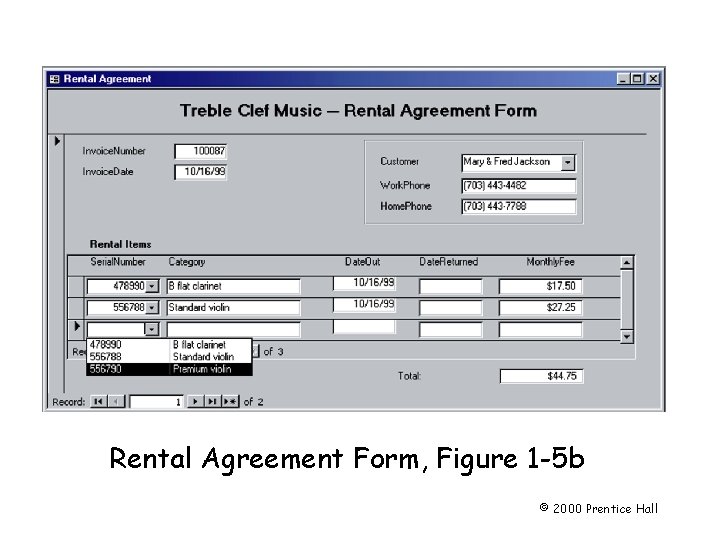 Page 7 Rental Agreement Form, Figure 1 -5 b © 2000 Prentice Hall 