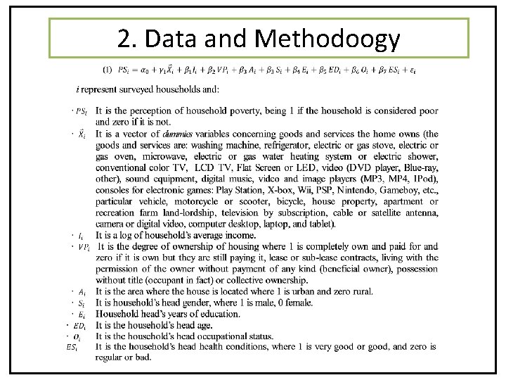 2. Data and Methodology 2. Data and Methodoogy 