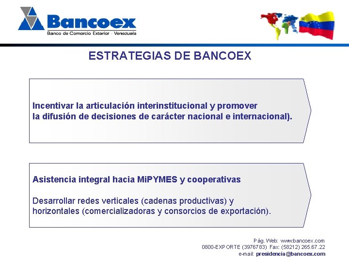 ESTRATEGIAS DE BANCOEX Incentivar la articulación interinstitucional y promover la difusión de decisiones de