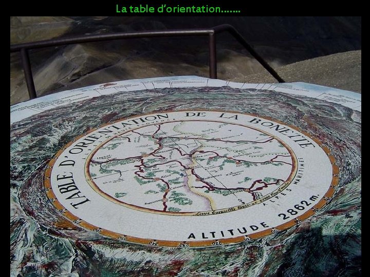 La table d’orientation……. 