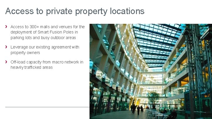Access to private property locations › › › Access to 300+ malls and venues