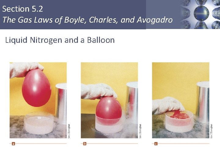 Section 5. 2 The Gas Laws of Boyle, Charles, and Avogadro Liquid Nitrogen and