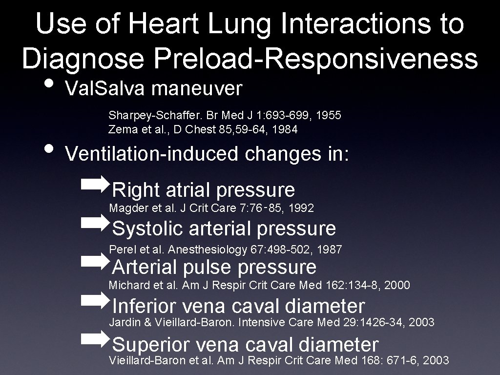 Use of Heart Lung Interactions to Diagnose Preload-Responsiveness • Val. Salva maneuver Sharpey-Schaffer. Br