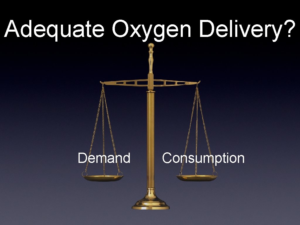 Adequate Oxygen Delivery? Demand Consumption 