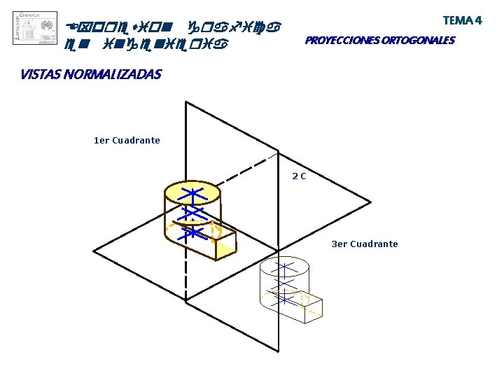 Expresion grafica en ingenieria TEMA 4 PROYECCIONES ORTOGONALES VISTAS NORMALIZADAS 1 er Cuadrante 2