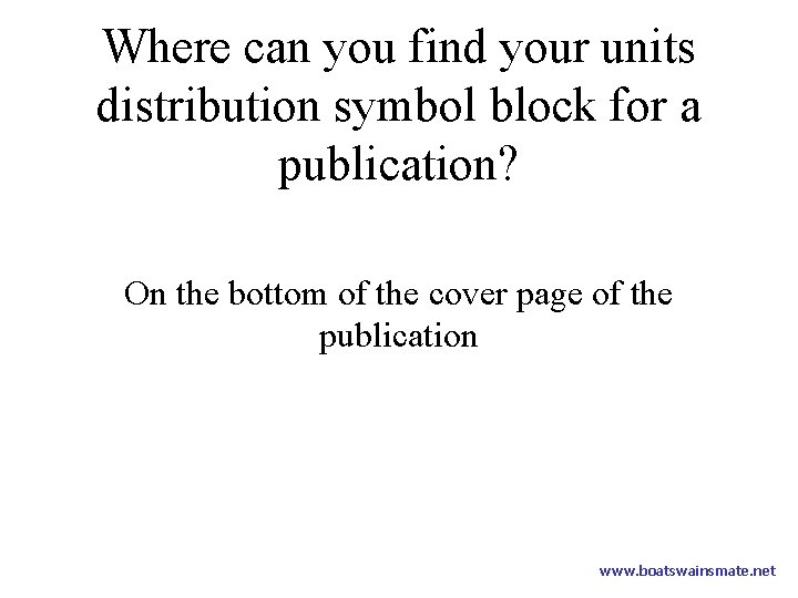 Where can you find your units distribution symbol block for a publication? On the