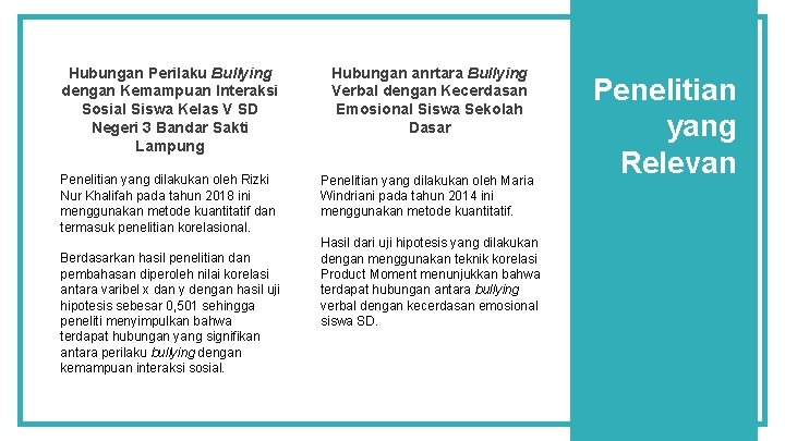 Hubungan Perilaku Bullying dengan Kemampuan Interaksi Sosial Siswa Kelas V SD Negeri 3 Bandar