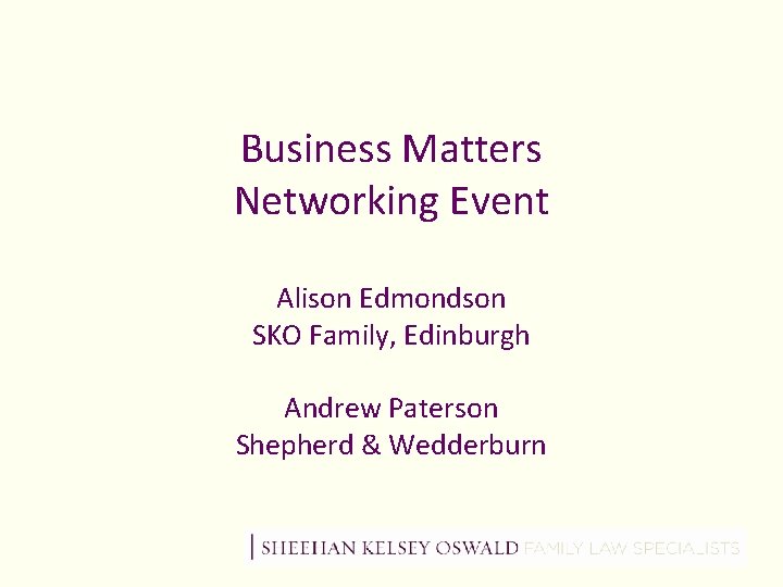 Matters Event Alison Edmondson SKO Family