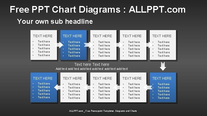 Free PPT Chart Diagrams : ALLPPT. com Your own sub headline TEXT HERE TEXT