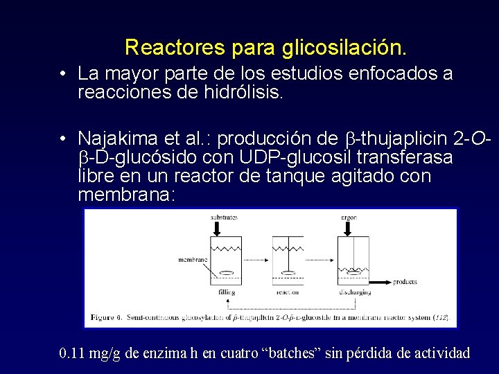 Reactores para glicosilación. • La mayor parte de los estudios enfocados a reacciones de