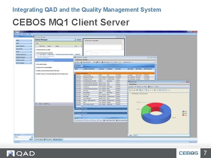 Integrating QAD and the Quality Management System CEBOS MQ 1 Client Server 7 