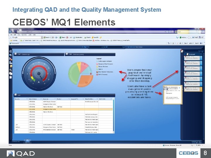 Integrating QAD and the Quality Management System CEBOS’ MQ 1 Elements 8 