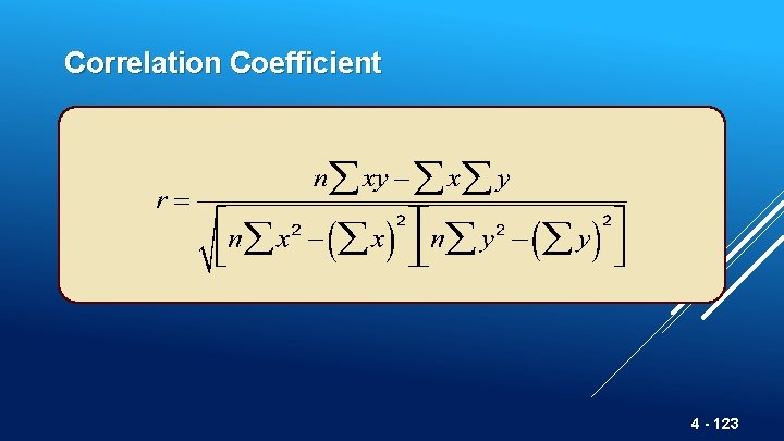 Correlation Coefficient 4 - 123 