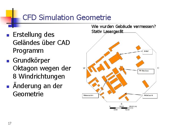 CFD Simulation Geometrie n n n 17 Erstellung des Geländes über CAD Programm Grundkörper