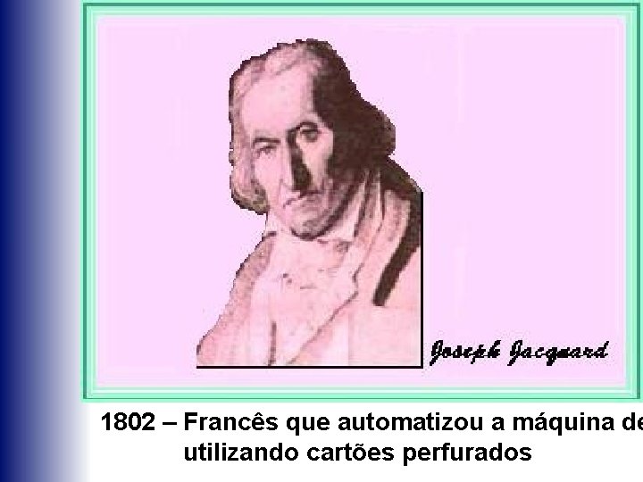 1802 – Francês que automatizou a máquina de utilizando cartões perfurados 
