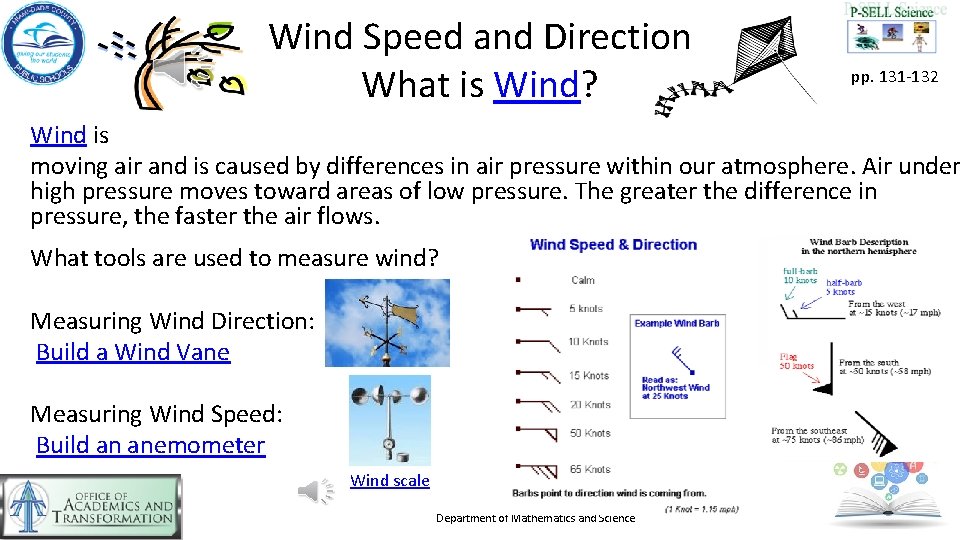 Wind Speed and Direction What is Wind? pp. 131 -132 Wind is moving air