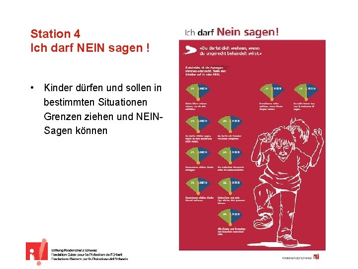 Station 4 Ich darf NEIN sagen ! • Kinder dürfen und sollen in bestimmten