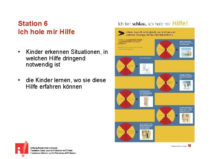 Station 6 Ich hole mir Hilfe • Kinder erkennen Situationen, in welchen Hilfe dringend