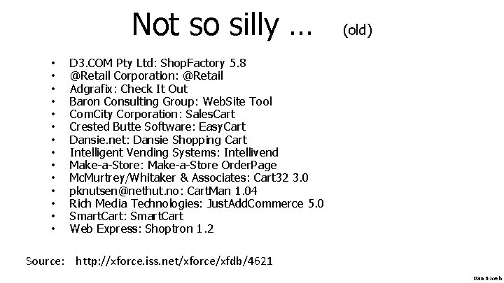 Not so silly … • • • • (old) D 3. COM Pty Ltd: